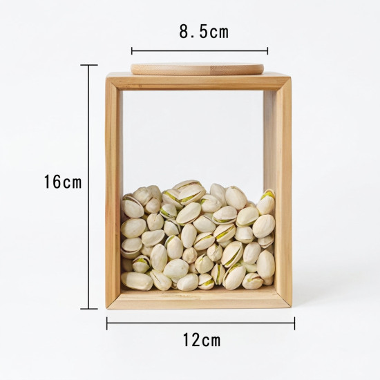 Glass & Wood Jar Medium